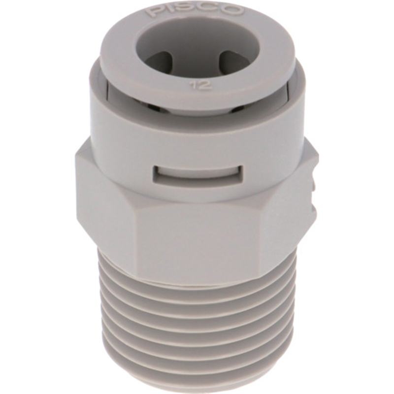 PISCO チューブフィッティングケミカル ストレートチューブ12MMネジR1/2 1個（ご注文単位1個）【直送品】