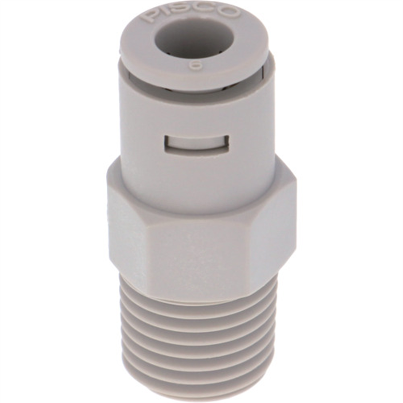 PISCO チューブフィッティングケミカル ストレートチューブ6MMネジR1/4 1個（ご注文単位1個）【直送品】