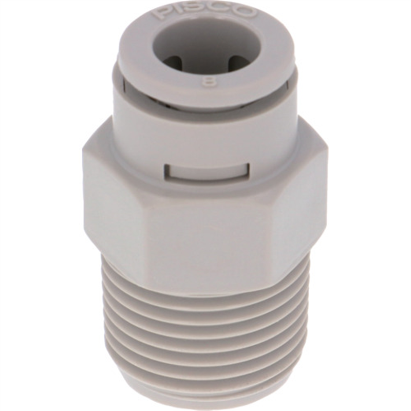 PISCO チューブフィッティングケミカル ストレートチューブ8MMネジR3/8 1個（ご注文単位1個）【直送品】