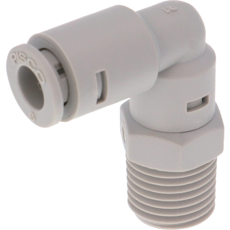 PISCO チューブフィッティングケミカル エルボチューブ8MMネジR1/4 1個（ご注文単位1個）【直送品】