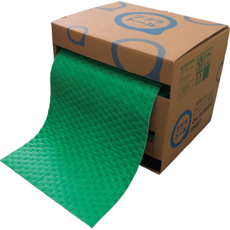 JOHNAN 油吸収材 アブラトール ロール グリーン 400×3mm 30m巻 1巻（ご注文単位1巻）【直送品】