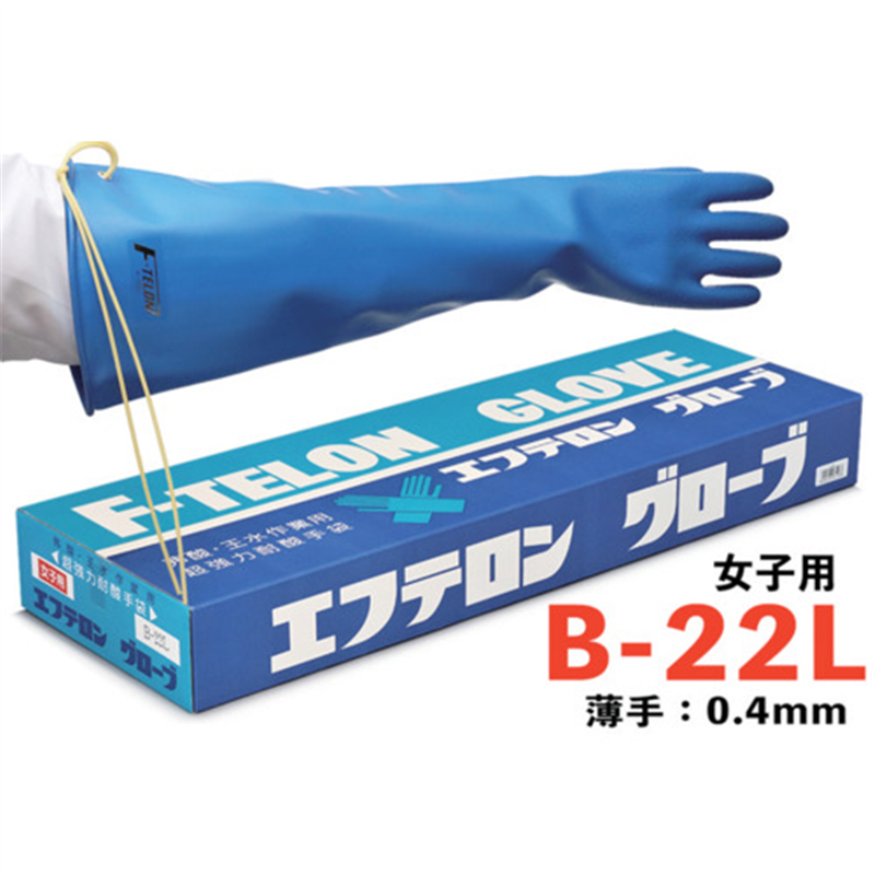 ハナキゴム 超強力耐酸手袋 エフテロングローブ B-22L 1双（ご注文単位1双）【直送品】