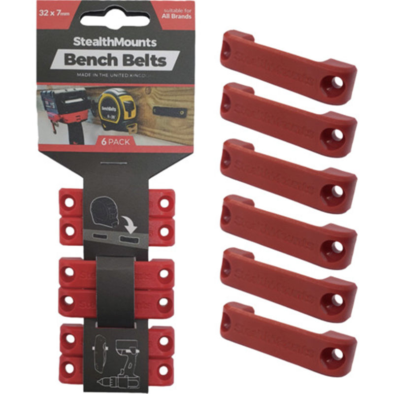ステルスマウント ベンチベルト(6個入り)レッド 1セット（ご注文単位1セット）【直送品】