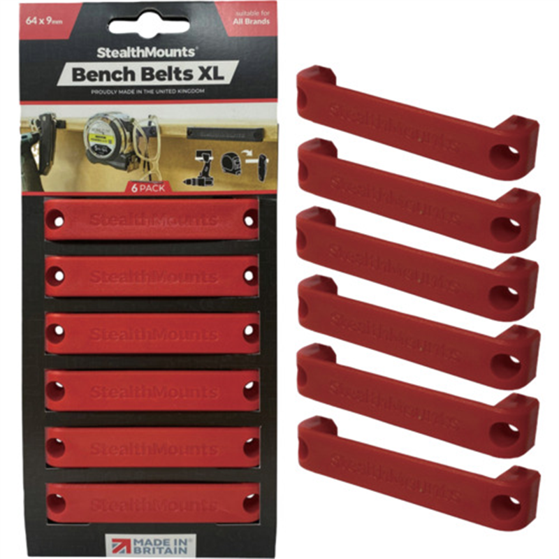 ステルスマウント ベンチベルトXL(6個入り)レッド 1セット（ご注文単位1セット）【直送品】