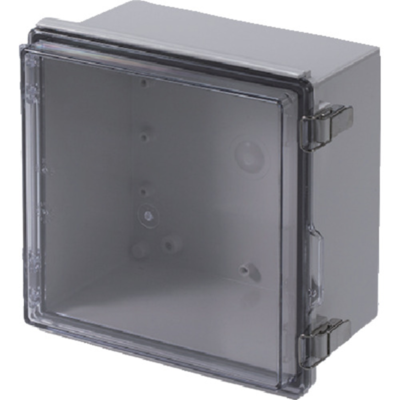 タカチ 防水・防塵ボックス 透明/ホワイトグレー 210×210×130 1台（ご注文単位1台）【直送品】