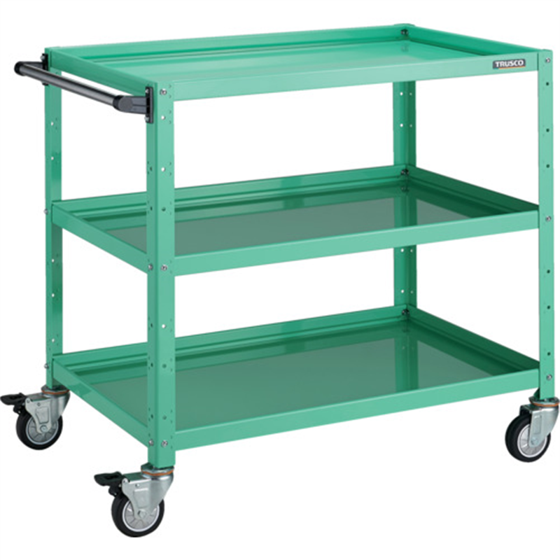 TRUSCO ツールワゴン バーディワゴン 900X600XH880 ウレタン車輪 ヤンググリーン 1台（ご注文単位1台）【直送品】