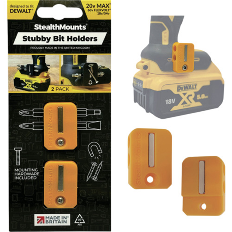 ステルスマウント Stubbyビットホルダーデウォルト用(2個入り)イエロー 1箱（ご注文単位1箱）【直送品】