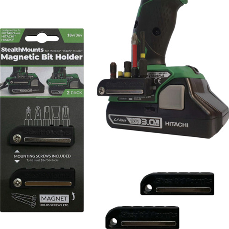 ステルスマウント マグネットビットホルダー(2個入り)ブラック 1セット（ご注文単位1セット）【直送品】