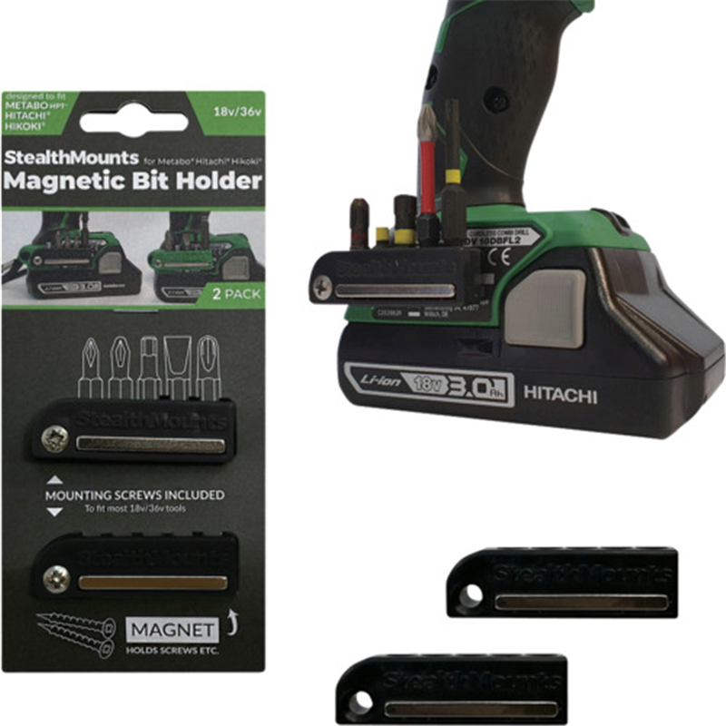 ステルスマウント Stubbyビットホルダーハイコーキ用(2個入り)ブラック 1箱（ご注文単位1箱）【直送品】