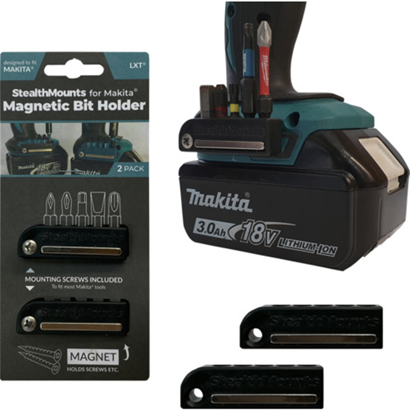 ステルスマウント マグネットビットホルダー(2個入り)ブラック 1セット（ご注文単位1セット）【直送品】