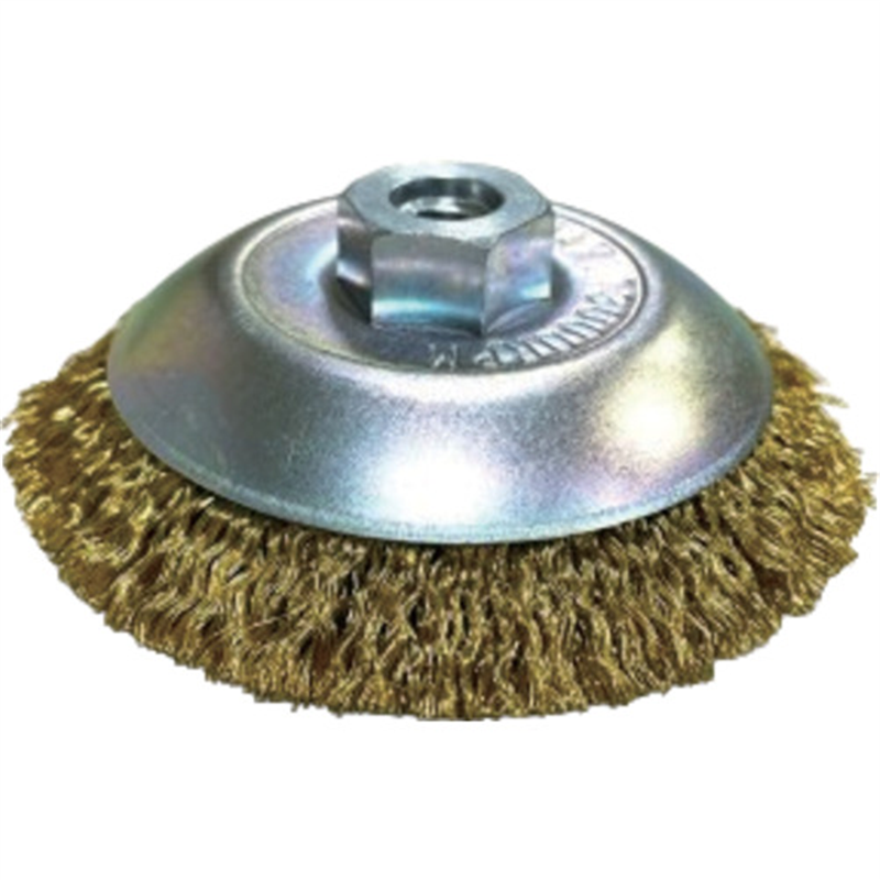 高島産業 ベベルブラシ 電動工具用 ベベル型 85xM10x67 真鍮-0.15 1個（ご注文単位1個）【直送品】