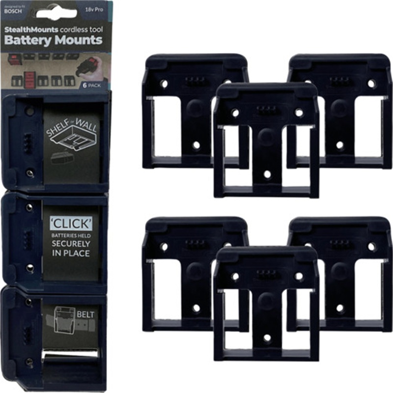 ステルスマウント バッテリーマウントボッシュ18V用(6個入り)ブルー 1セット（ご注文単位1セット）【直送品】