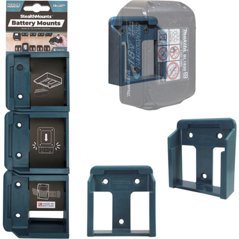 ステルスマウント バッテリーマウントマキタ18V用(6個入り)ブルー 1セット（ご注文単位1セット）【直送品】