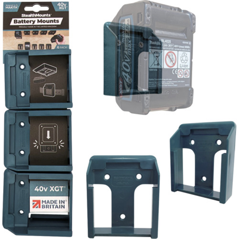 ステルスマウント バッテリーマウントマキタ40VXGT用(6個入り)ブルー 1セット（ご注文単位1セット）【直送品】