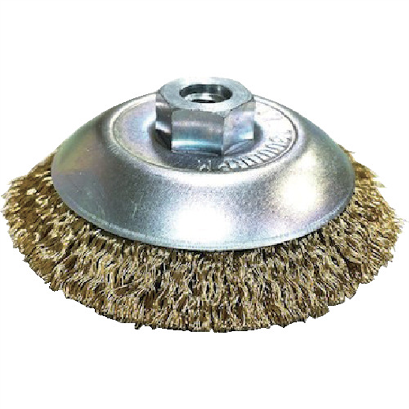 高島産業 ベベルブラシ 電動工具用 ベベル型 85xM10x67 真鍮メッキ鋼線0.25 1個（ご注文単位1個）【直送品】