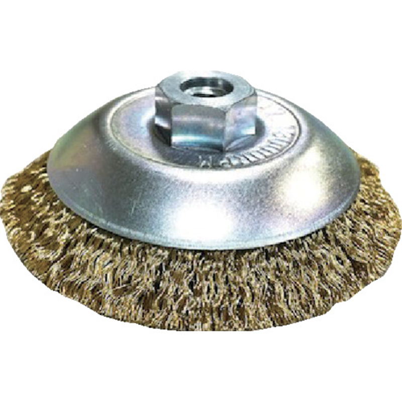 高島産業 ベベルブラシ 電気工具用 ベベル型 100×M10×67 真鍮メッキ鋼線0.25 1個（ご注文単位1個）【直送品】