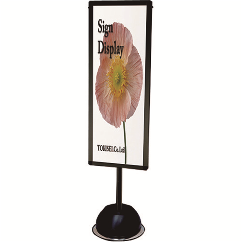 TOKISEI 屋外ポールサインスタンド A3縦縦片面ブラック 1台（ご注文単位1台）【直送品】