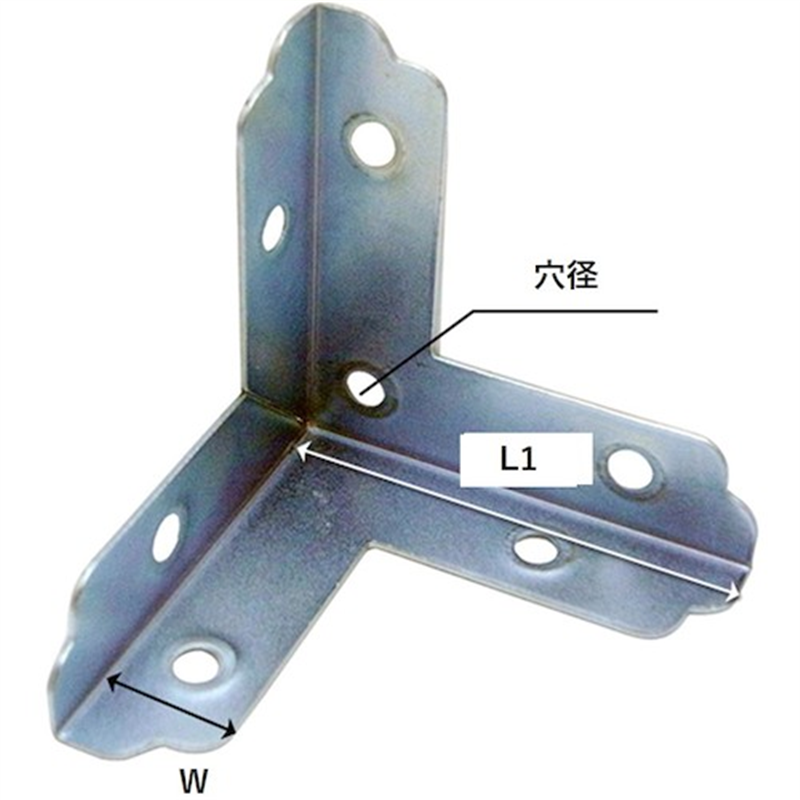 WAKI ユニクロ三方面隅金 BY-012 ショウ 38MM 1個（ご注文単位1個）【直送品】