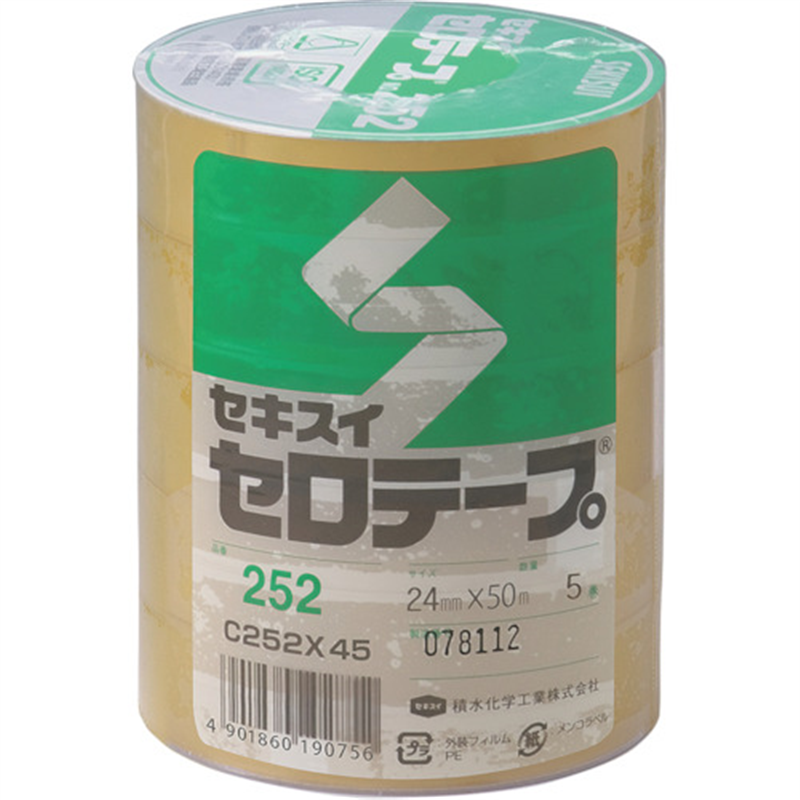 積水 セロテープ#252 24X50 1巻（ご注文単位5巻）【直送品】