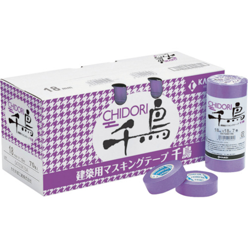 カモ井 マスキングテープ建築塗装用 千鳥 12ミリ×18m(10巻入り) 1パック（ご注文単位1パック）【直送品】