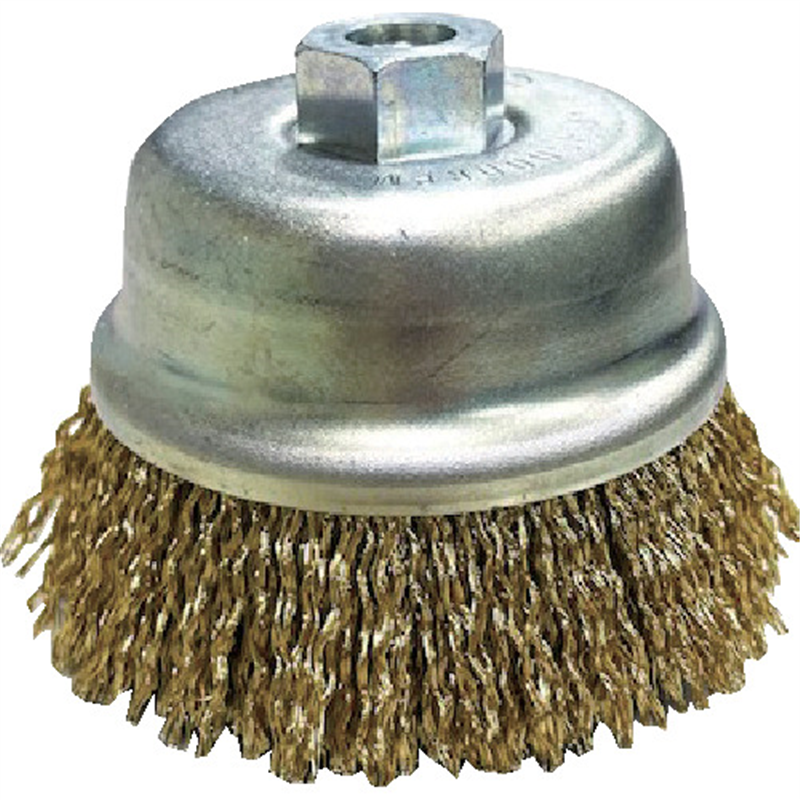 高島産業 カップブラシ 電動工具用 カップ型 75xM10x25x68 真鍮メッキ鋼線0.25 1個（ご注文単位1個）【直送品】