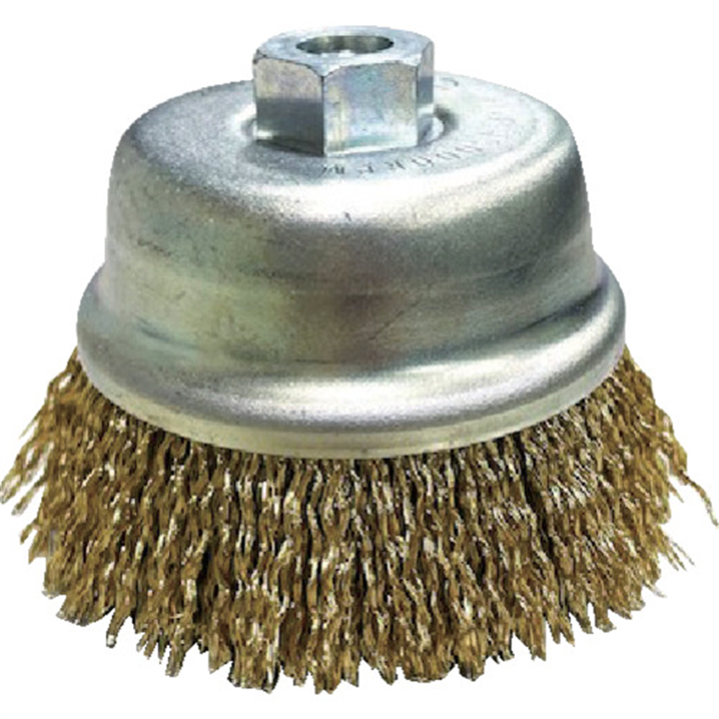 高島産業 カップブラシ 電動工具用 カップ型 120×M16×38×110 真鍮メッキ鋼線0.25 1個（ご注文単位1個）【直送品】