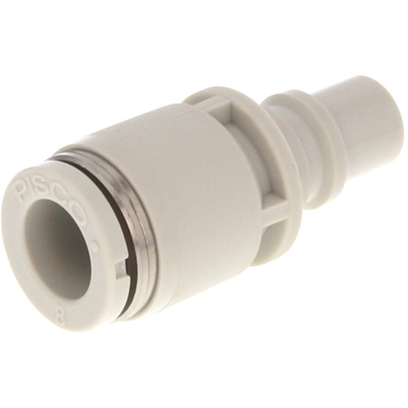 PISCO ライトカップリング 15シリーズプラグ ストレートワンタッチ継手タイプ 6mm ライトグレー仕様 1個（ご注文単位1個）【直送品】