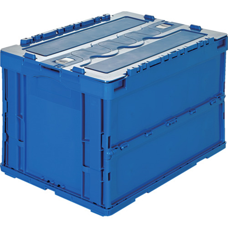 TRUSCO オリコン 折りたたみコンテナ50L スライドロックフタ付 ダークブルー 1個（ご注文単位1個）【直送品】