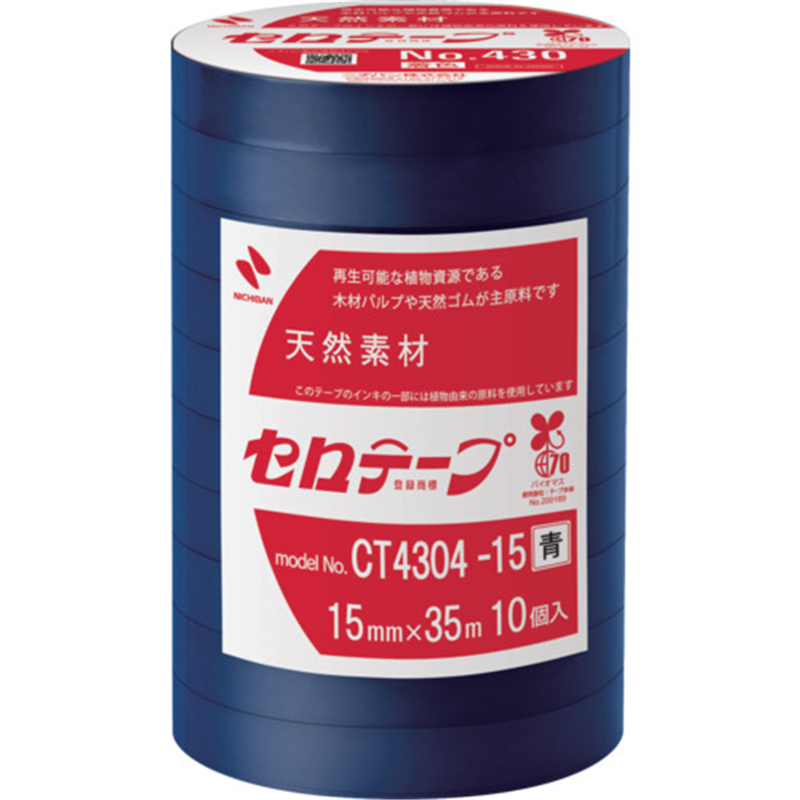 ニチバン 着色セロテープ NO.430 青 15mmX35m 1本(10巻入り) 1本（ご注文単位1本）【直送品】