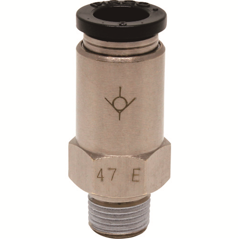 PISCO チェックバルブ ストレート オネジ側入力チューブ8ネジR1/8 1個（ご注文単位1個）【直送品】