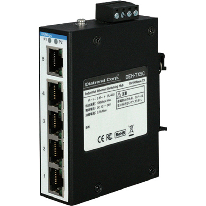 Diatrend 産業用イーサネットスイッチングハブ 100Base-TXタイプ  1台（ご注文単位1台）【直送品】