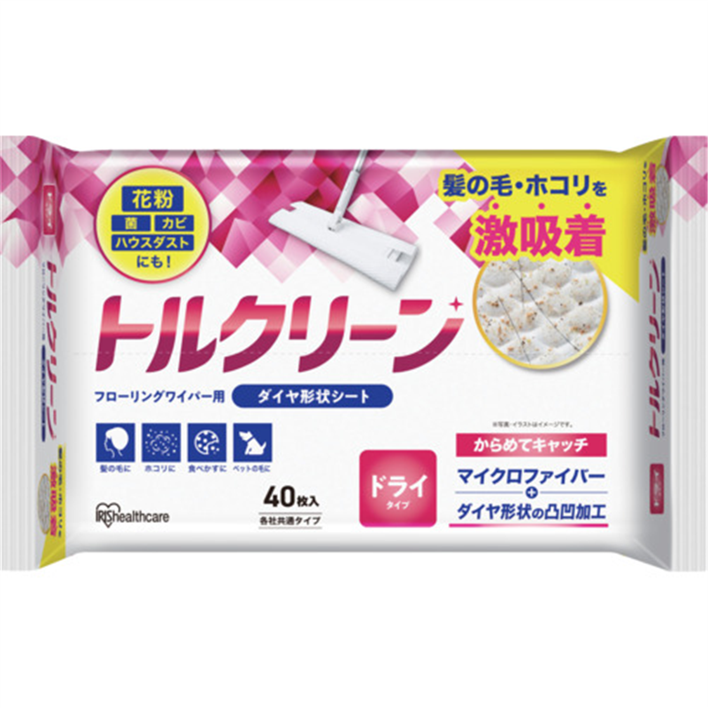 IRIS 205995 トルクリーン フローリングワイパー用シート ドライタイプ 40枚入 1パック（ご注文単位1パック）【直送品】