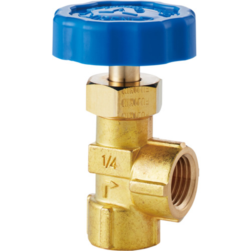 Fujikin 黄銅製ニードルストップバルブ アングル形 1台（ご注文単位1台）【直送品】