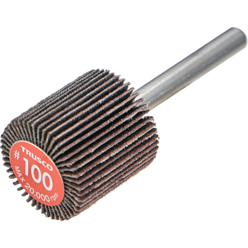 TRUSCO エコノミーフラップホイール 軸径6mm 外径25X幅25X軸長35 #100(5個入) 1箱（ご注文単位1箱）【直送品】