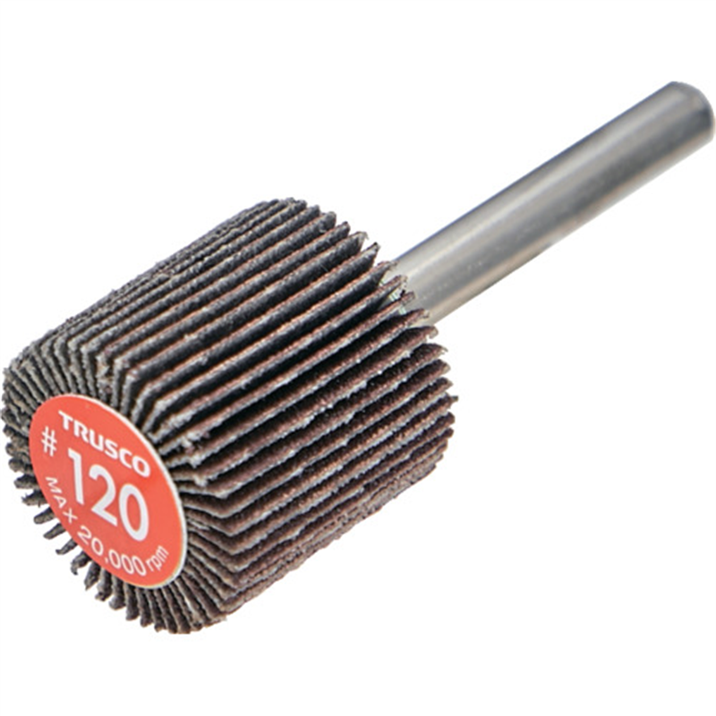 TRUSCO エコノミーフラップホイール 軸径6mm 外径25X幅25X軸長35 #120(5個入) 1箱（ご注文単位1箱）【直送品】