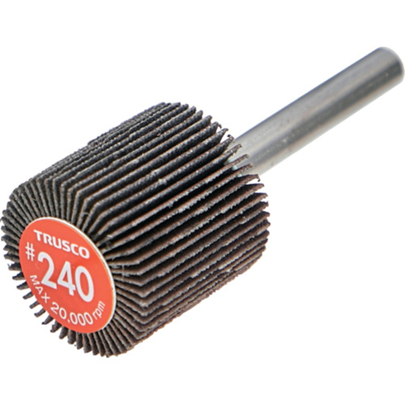 TRUSCO エコノミーフラップホイール 軸径6mm 外径25X幅25X軸長35 #240(5個入) 1箱（ご注文単位1箱）【直送品】