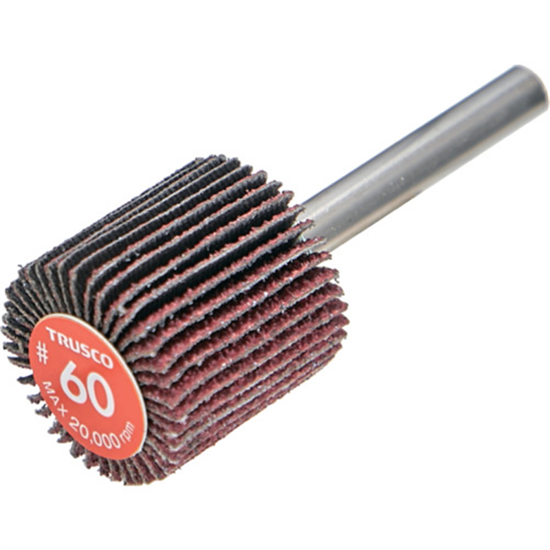 TRUSCO エコノミーフラップホイール 軸径6mm 外径25X幅25X軸長35 #60(5個入) 1箱（ご注文単位1箱）【直送品】