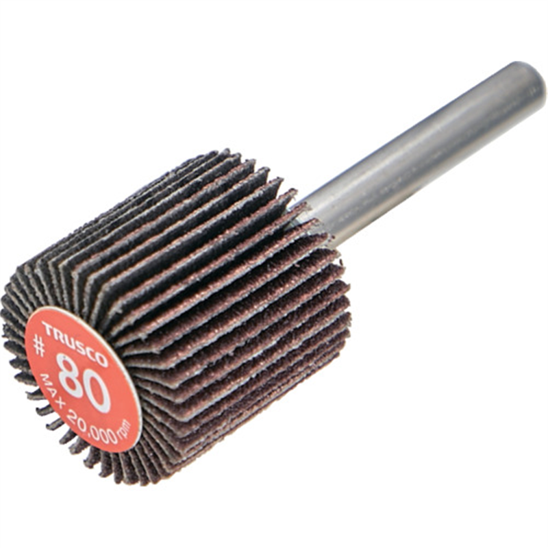 TRUSCO エコノミーフラップホイール 軸径6mm 外径25X幅25X軸長35 #80(5個入) 1箱（ご注文単位1箱）【直送品】