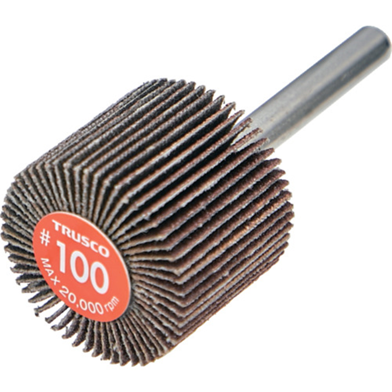 TRUSCO エコノミーフラップホイール 軸径6mm 外径30X幅25X軸長35 #100(5個入) 1箱（ご注文単位1箱）【直送品】