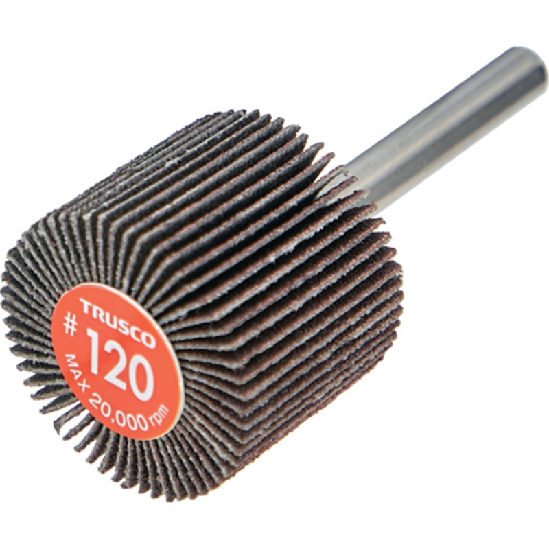 TRUSCO エコノミーフラップホイール 軸径6mm 外径30X幅25X軸長35 #120(5個入) 1箱（ご注文単位1箱）【直送品】