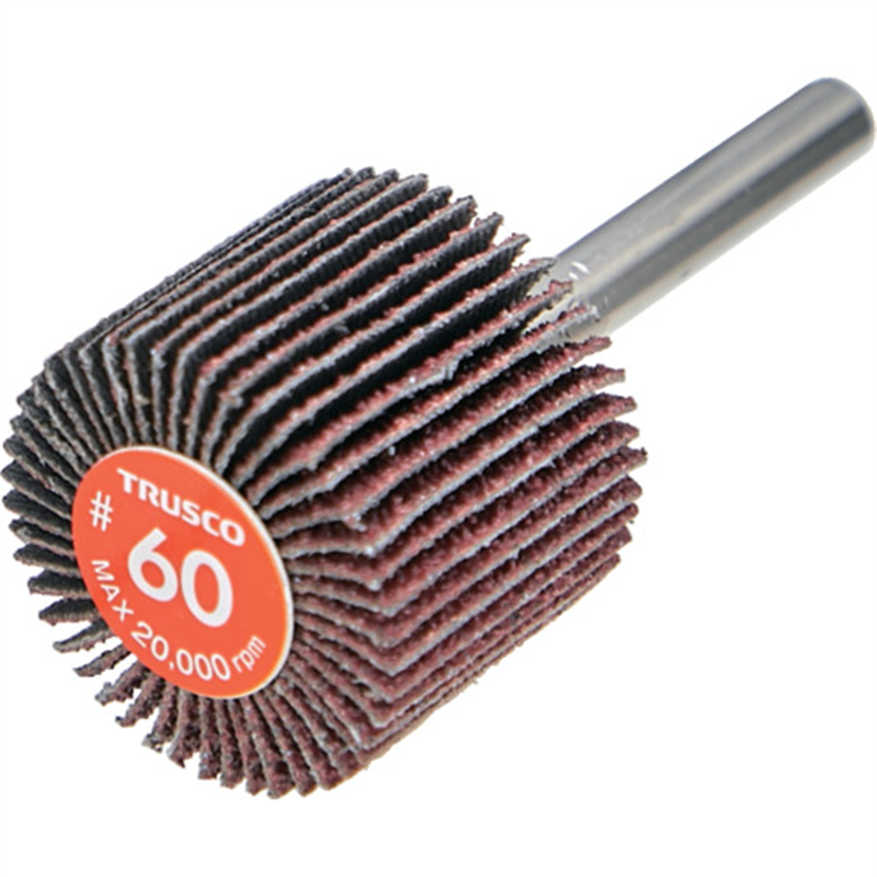 TRUSCO エコノミーフラップホイール 軸径6mm 外径30X幅25X軸長35 #60(5個入) 1箱（ご注文単位1箱）【直送品】