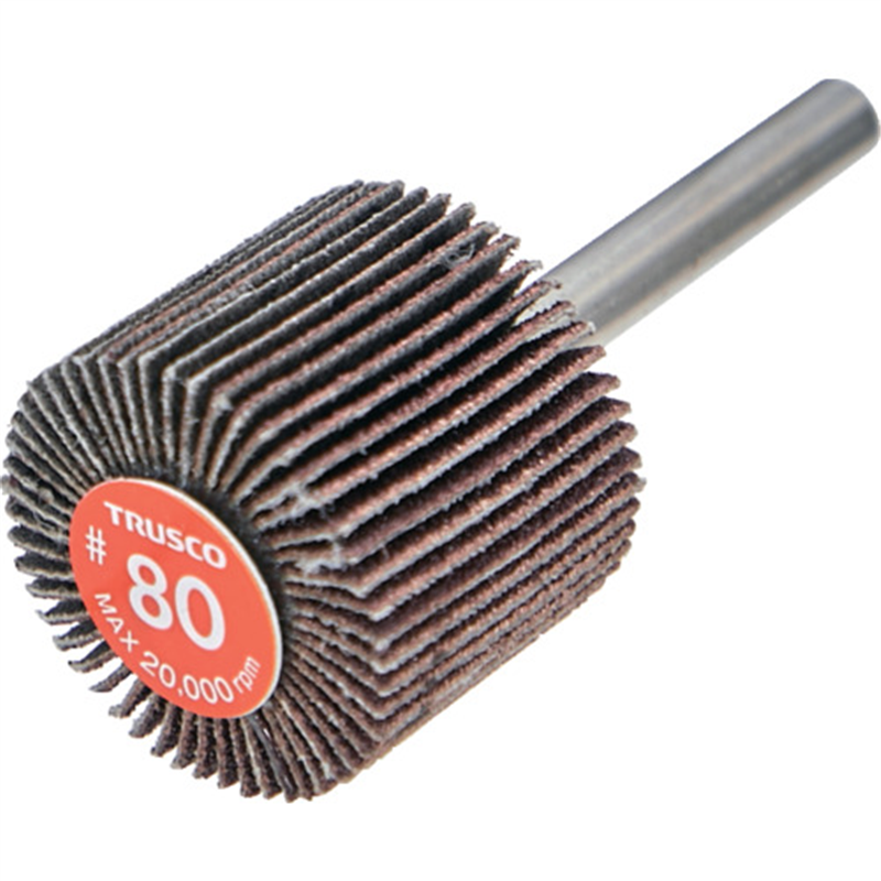 TRUSCO エコノミーフラップホイール 軸径6mm 外径30X幅25X軸長35 #80(5個入) 1箱（ご注文単位1箱）【直送品】