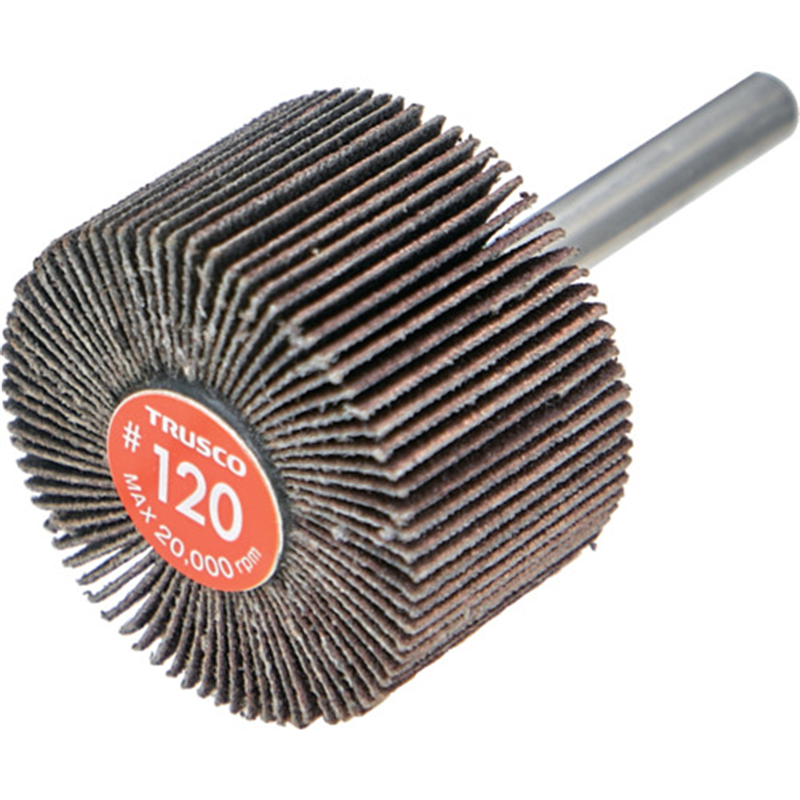 TRUSCO エコノミーフラップホイール 軸径6mm 外径40X幅25X軸長35 #120(5個入) 1箱（ご注文単位1箱）【直送品】