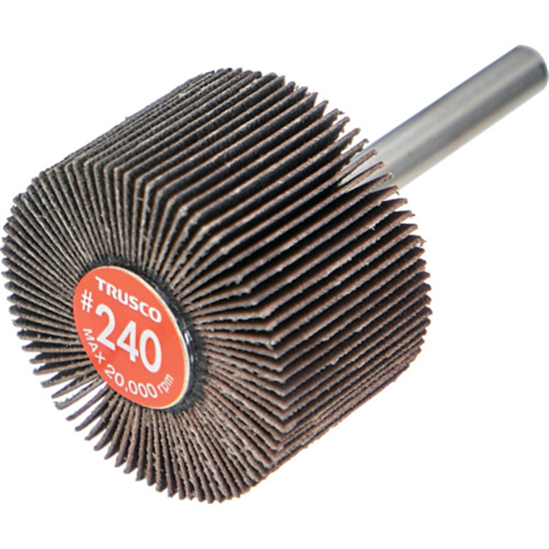 TRUSCO エコノミーフラップホイール 軸径6mm 外径40X幅25X軸長35 #240(5個入) 1箱（ご注文単位1箱）【直送品】