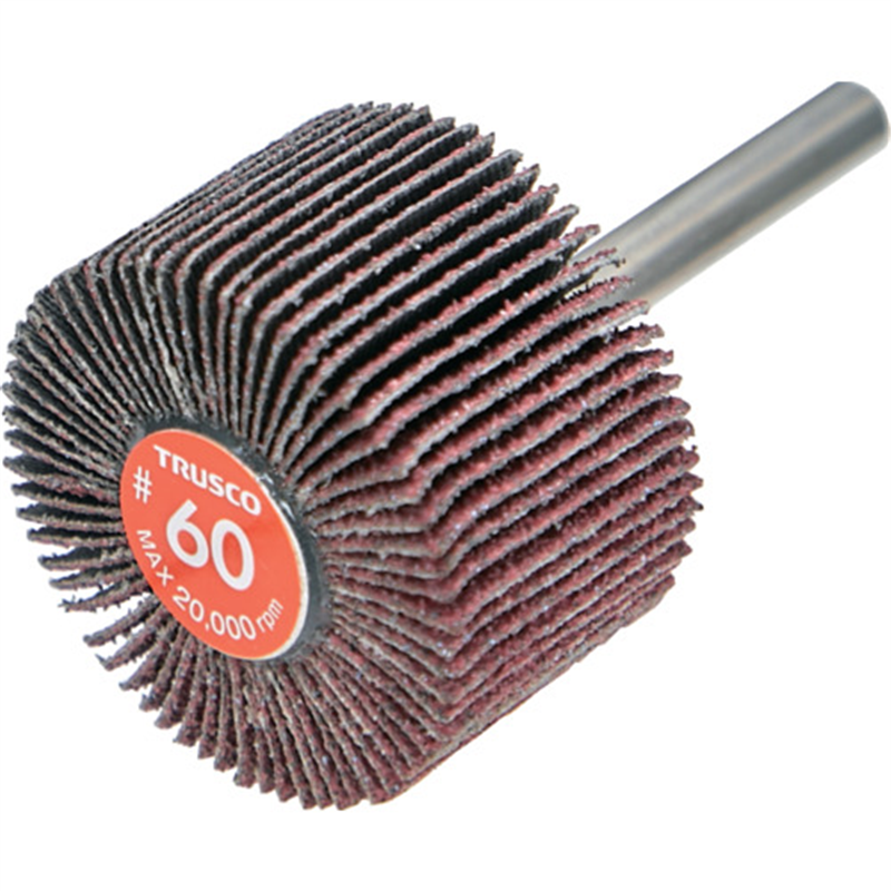 TRUSCO エコノミーフラップホイール 軸径6mm 外径40X幅25X軸長35 #60(5個入) 1箱（ご注文単位1箱）【直送品】