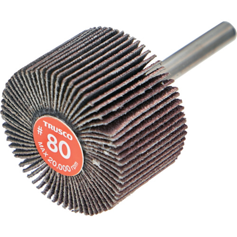 TRUSCO エコノミーフラップホイール 軸径6mm 外径40X幅25X軸長35 #80(5個入) 1箱（ご注文単位1箱）【直送品】