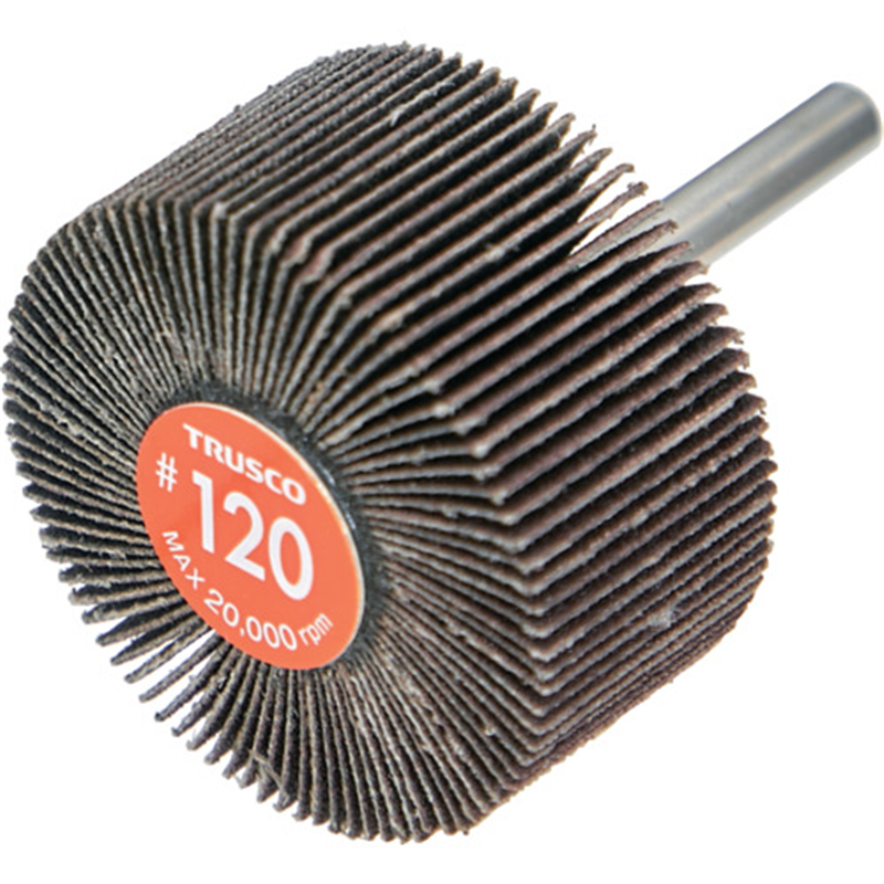 TRUSCO エコノミーフラップホイール 軸径6mm 外径50X幅25X軸長35 #120(5個入) 1箱（ご注文単位1箱）【直送品】