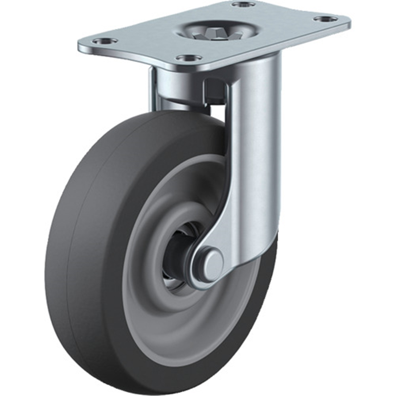 ユーエイ プレート式 自在 キャスター エラストマー 車輪径65mm  SILENTタイプ EF型 取付寸法56×28 1個（ご注文単位1個）【直送品】