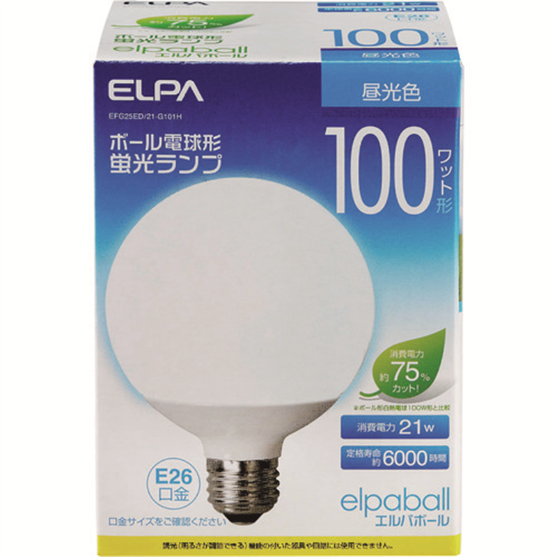 ELPA 電球形蛍光灯G形 100W形 1個（ご注文単位1個）【直送品】
