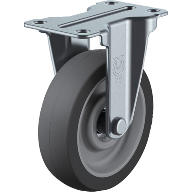 ユーエイ プレート式 固定 キャスター エラストマー 車輪径65mm  SILENTタイプ ER型 取付寸法56×28 1個（ご注文単位1個）【直送品】